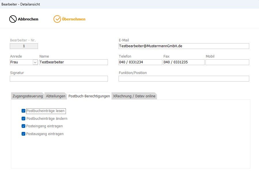 Benutzerrechte für Postausgangsbuch und Posteingangsbuch Zugriffsrechte im digitalen Postbuch definieren und sicher steuern